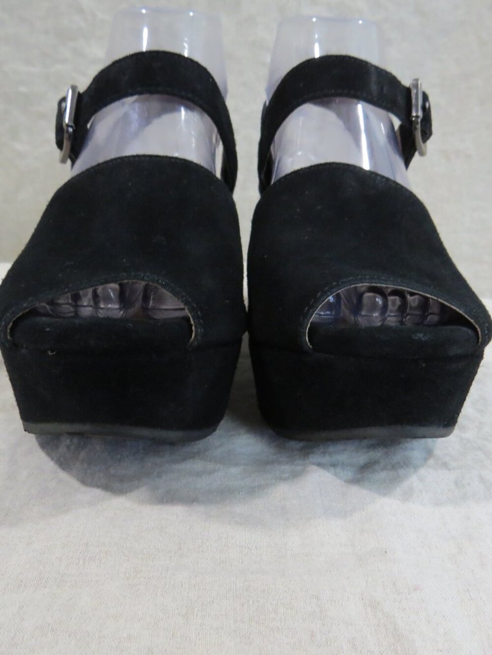 Chocolat Blu Wagga Suede Leather Platform Wedge SIZE 7 Black - Picture 5 of 12